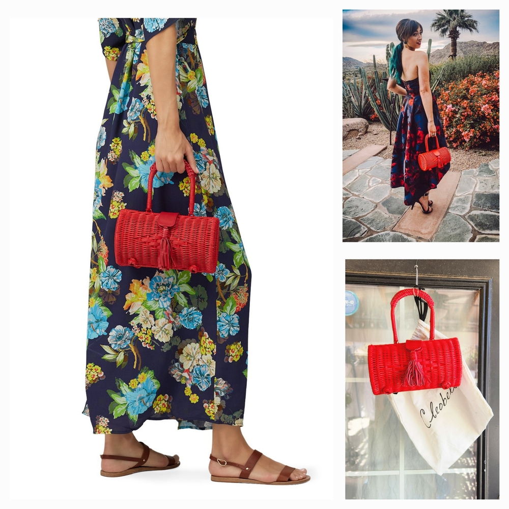 Red Woven Handbag